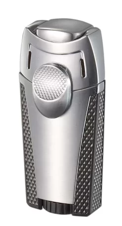 Visol Meru Dual Torch Cigar Lighter - Silver
