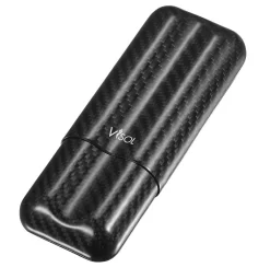 Visol Night II Carbon Fiber Larger Cigar Case - 2 Finger