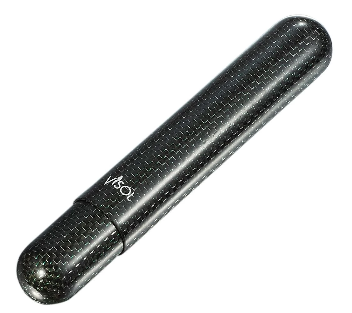 Visol Night II Carbon Fiber Single Cigar Tube - Green Titanium - Image 2