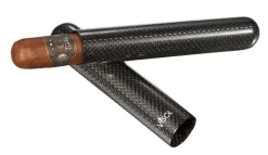 Visol Night II Carbon Fiber Single Cigar Tube - Green Titanium