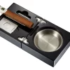 Visol Bremen Black Lacquer Folding Cigar Ashtray With Cutter And Punch