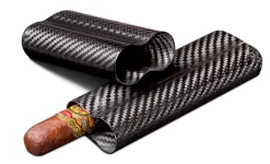 Visol Night Real Carbon Fiber Cigar Case - Holds 2 Cigars