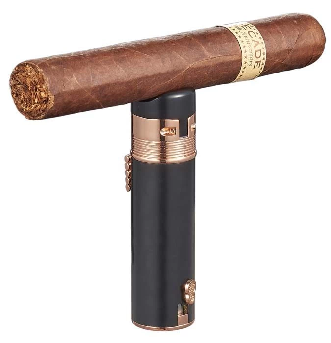 Visol Saddle Triple Torch Lighter -Black And Rose Gold - Image 4