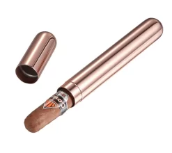 Visol Sigma Rose Gold Finish Stainless Steel Cigar Tube