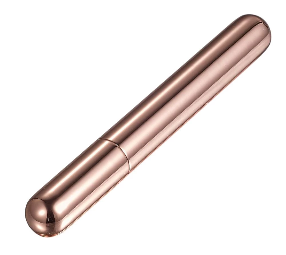 Visol Sigma Rose Gold Finish Stainless Steel Cigar Tube - Image 3