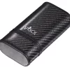 Visol Trinity Black Carbon Fiber Cigar Case - Holds 3 Cigars
