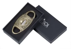 Visol Wild West V Antique Gold Wedge Cigar Cutter