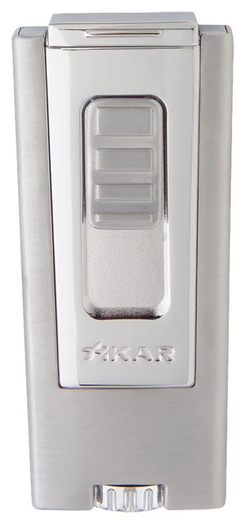 Xikar Trezo Triple Torch Flame Lighter - Silver And Chrome