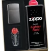 Zippo Black Ice Slim Lighter Gift Kit - Ships By Ground Only