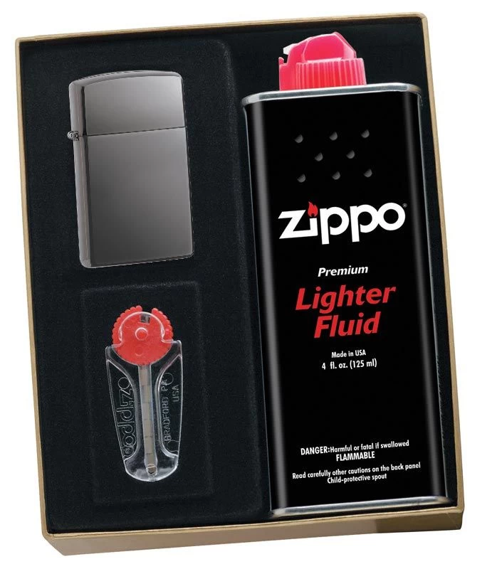 Zippo Black Ice Slim Lighter Gift Kit - Ships By Ground Only