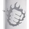 Zippo Fist & Fire Brushed Chrome Lighter