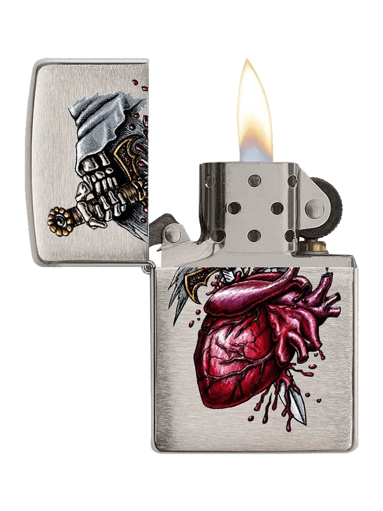 Zippo Goth Sword In The Heart - Brushed Chrome Lighter - Image 2