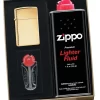 Zippo High Polish Brass Slim Lighter Gift Kit - Ships By Ground Only