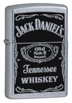 Zippo Jack Daniel's Old No. 7 Label Street Chrome Lighter