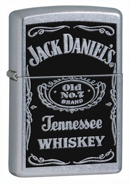 Zippo Jack Daniel's Old No. 7 Label Street Chrome Lighter