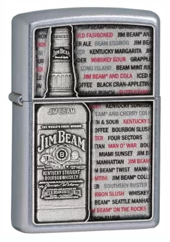 Zippo Jim Beam Bottle Emblem Street Chrome Lighter