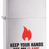Zippo Keep Your Hands Off Brushed Chrome Windproof Lighter