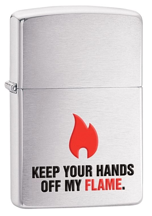 Zippo Keep Your Hands Off Brushed Chrome Windproof Lighter
