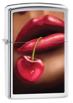 Zippo Lips And Cherries 2 High Polish Chrome Windproof Lighter