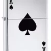 Zippo Lucky Ace Of Spade High Polish Chrome Lighter