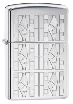 Zippo Playboy Triangles High Polish Chrome Windproof Lighter