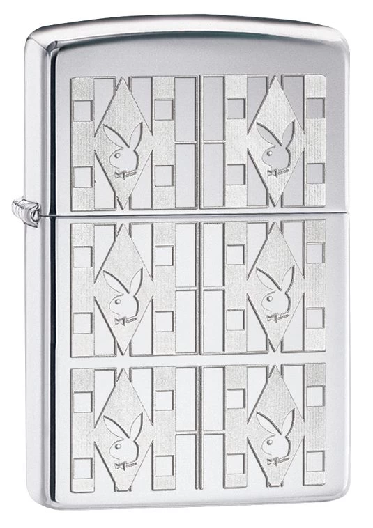 Zippo Playboy Triangles High Polish Chrome Windproof Lighter