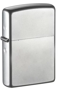 Zippo Satin Chrome Lighter With Double Torch Lighter Insert