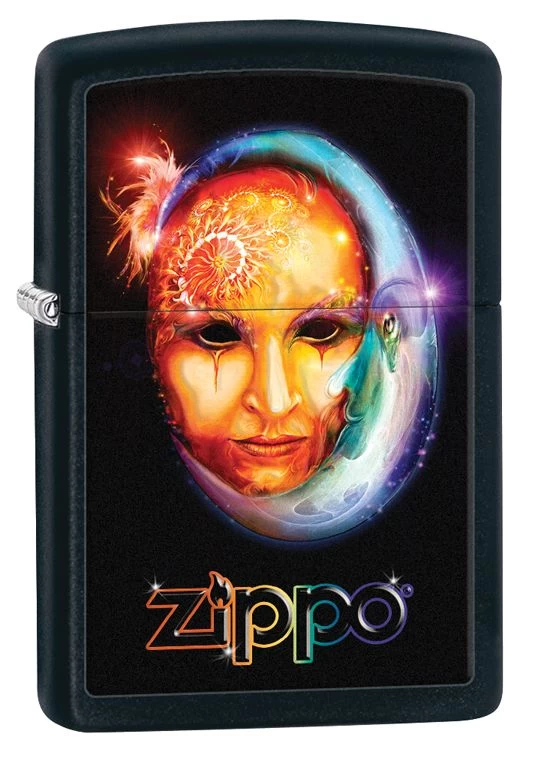 Zippo Venetian Mask Black Matte Windproof Lighter