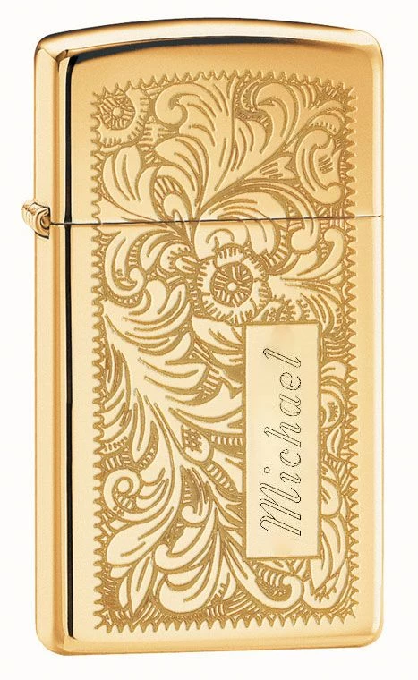 Zippo Venetian Slim High Polish Brass Lighter - Image 3