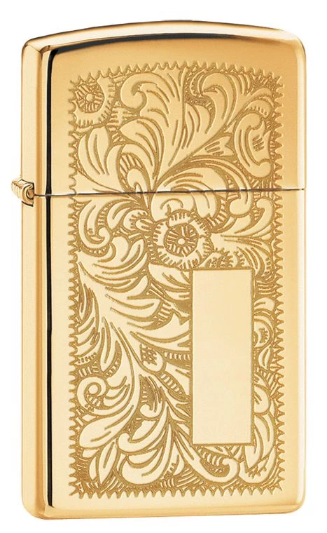 Zippo Venetian Slim High Polish Brass Lighter - Image 2