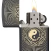 Zippo Yin & Yang Laser Engraved On Black Matte Lighter