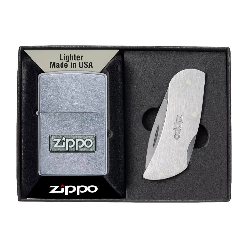 Zippo Street Chrome Lighter And Knife Gift Set - Image 2